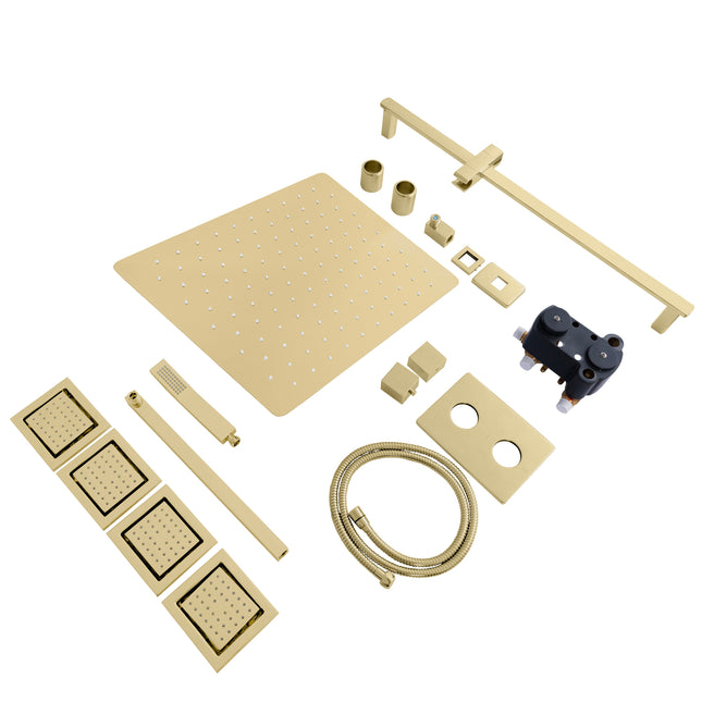 ZLINE Autograph Edition Crystal Bay Thermostatic Shower System with Body Jets in Polished Gold (CBY-SHS-T3-PG)