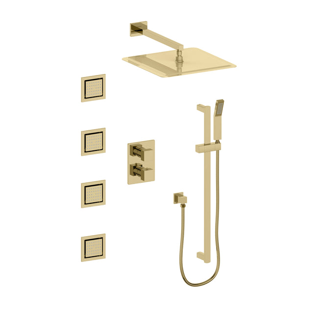ZLINE Autograph Edition Crystal Bay Thermostatic Shower System with Body Jets in Polished Gold (CBY-SHS-T3-PG)