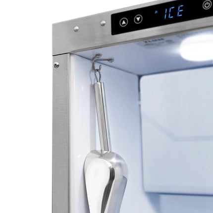 ZLINE Autograph Edition 15 in. Touchstone Clear Cube Ice Maker with Drain Pump and Solid Stainless Steel Door with Polished Gold Helix Handle (ICCDZ-ST-15-KG)