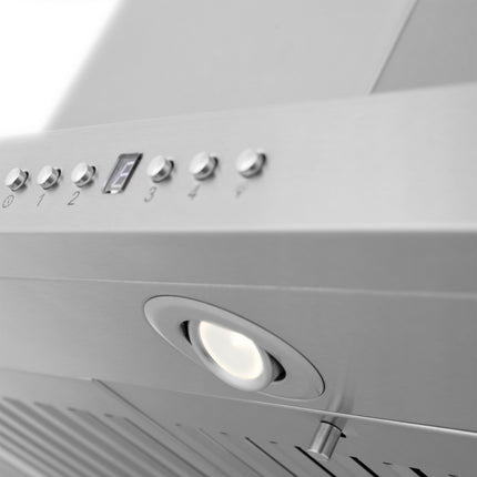 36" ZLINE CrownSound™Ducted Vent Island Mount Range Hood in Stainless Steel with Built-in Bluetooth Speakers (GL2iCRN-BT-36)