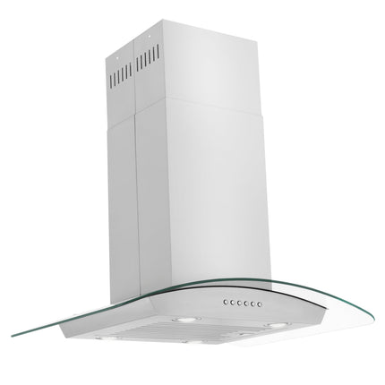 ZLINE 30” Alpine Series Convertible Island Mount Range Hood in Stainless Steel with Remote Control, LED lighting, and Dishwasher-Safe Baffle Filters (ALP70IS-30)