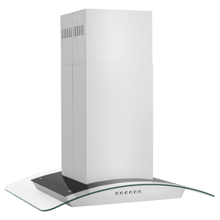 ZLINE 30” Alpine Series Convertible Island Mount Range Hood in Stainless Steel with Remote Control, LED lighting, and Dishwasher-Safe Baffle Filters (ALP70IS-30)