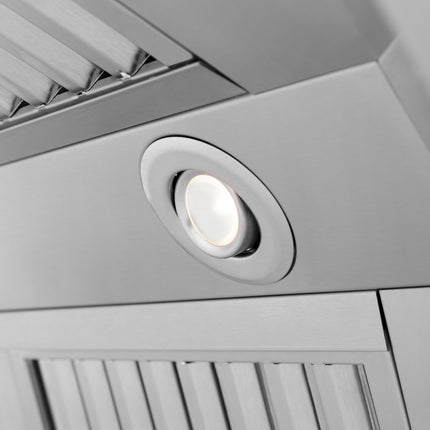 36 in. ZLINE CrownSound™ Ducted Vent Island Mount Range Hood in Stainless Steel with Built-in Bluetooth Speakers (597iCRN-BT-36)