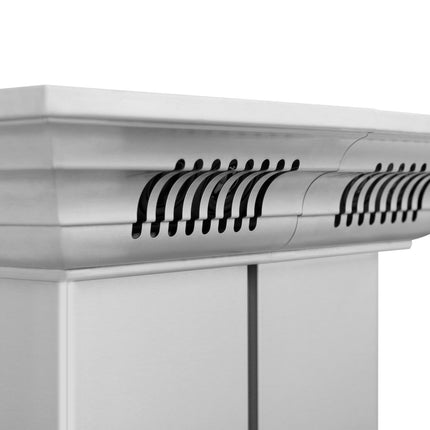 36" ZLINE CrownSound™Ducted Vent Island Mount Range Hood in Stainless Steel with Built-in Bluetooth Speakers (GL9iCRN-BT-36)