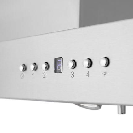 36" ZLINE CrownSound™Ducted Vent Island Mount Range Hood in Stainless Steel with Built-in Bluetooth Speakers (KE2iCRN-BT-36)