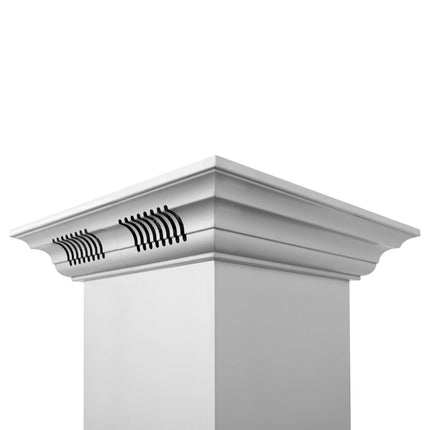 48" ZLINE CrownSound™Ducted Vent Island Mount Range Hood in Stainless Steel with Built-in Bluetooth Speakers (KE2iCRN-BT-48)