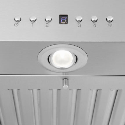 48" ZLINE CrownSound™Ducted Vent Island Mount Range Hood in Stainless Steel with Built-in Bluetooth Speakers (KE2iCRN-BT-48)