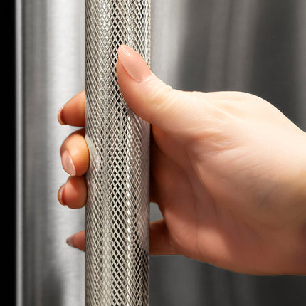 ZLINE Autograph Edition 30 in. 16.1 cu. ft. Built-In Bottom Freezer Refrigerator with Water Dispenser and Ice Maker in Stainless Steel with Graphite Gray Interior and Polished Nickel Helix Handles (GRBIVZ-30430KPN)