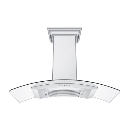 48" ZLINE CrownSound™Ducted Vent Wall Mount Range Hood in Stainless Steel with Built-in Bluetooth Speakers (KN4CRN-BT-48)