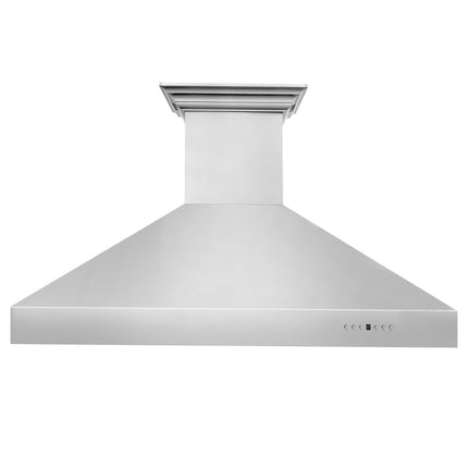 54" ZLINE CrownSound™Ducted Vent Professional Wall Mount Range Hood in Stainless Steel with Built-in Bluetooth Speakers (697CRN-BT-54)