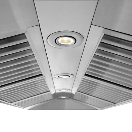 48" ZLINE CrownSound™Ducted Vent Wall Mount Range Hood in Stainless Steel with Built-in Bluetooth Speakers (667CRN-BT-48)