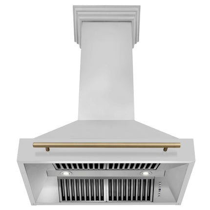 ZLINE Autograph Edition 36" Stainless Steel Range Hood with Stainless Steel Shell and Champagne Bronze Handle (8654STZ-36-CB)