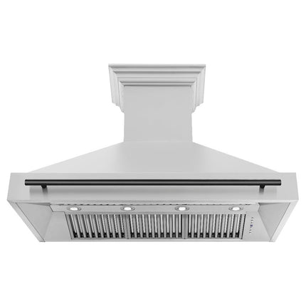 ZLINE Autograph Edition 48 in. Kitchen Package with Stainless Steel Dual Fuel Range, Range Hood, Dishwasher and Refrigeration Including External Water Dispenser with Matte Black Accents (4AKPR-RARHDWM48-MB)