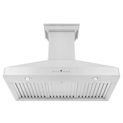 36" ZLINE CrownSound™Ducted Vent Wall Mount Range Hood in Stainless Steel with Built-in Bluetooth Speakers (KF2CRN-BT-36)