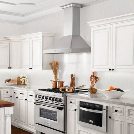 36" ZLINE CrownSound™Ducted Vent Wall Mount Range Hood in Stainless Steel with Built-in Bluetooth Speakers (KF2CRN-BT-36)