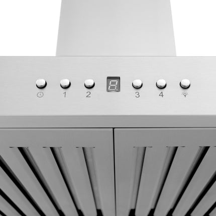 48" ZLINE CrownSound™Ducted Vent Wall Mount Range Hood in Stainless Steel with Built-in Bluetooth Speakers (KL3CRN-BT-48)
