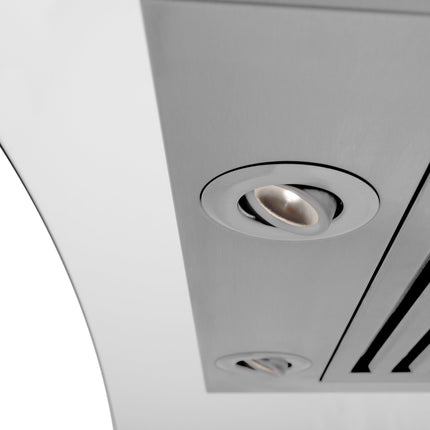 36" ZLINE CrownSound™Ducted Vent Wall Mount Range Hood in Stainless Steel with Built-in Bluetooth Speakers (KZCRN-BT-36)