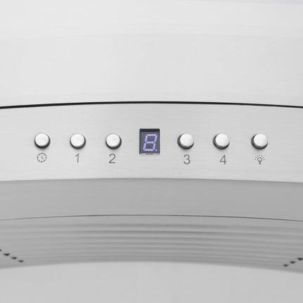 36" ZLINE CrownSound™Ducted Vent Wall Mount Range Hood in Stainless Steel with Built-in Bluetooth Speakers (KN4CRN-BT-36)