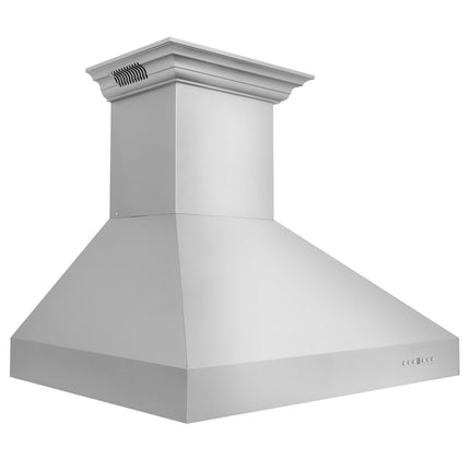 36" ZLINE CrownSound™Ducted Vent Wall Mount Range Hood in Stainless Steel with Built-in Bluetooth Speakers (697CRN-BT-36)