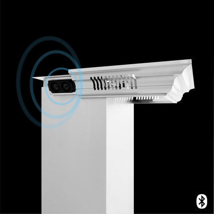 48" ZLINE CrownSound™Ducted Vent Wall Mount Range Hood in Stainless Steel with Built-in Bluetooth Speakers (KECRN-BT-48)
