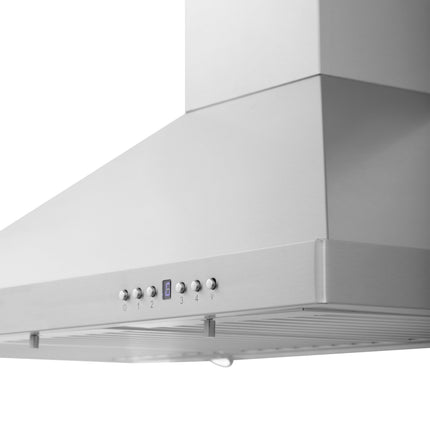 ZLINE 36" Convertible Wall Mount Range Hood in Stainless Steel with Set of 2 Charcoal Filters, LED lighting and Dishwasher-Safe Baffle Filters (KB-CF-36)
