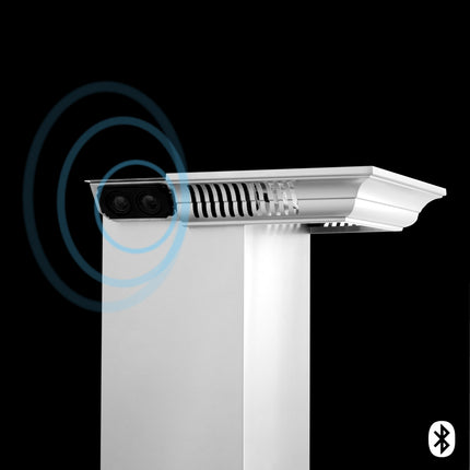 48" ZLINE CrownSound™Ducted Vent Wall Mount Range Hood in Stainless Steel with Built-in Bluetooth Speakers (KL3CRN-BT-48)