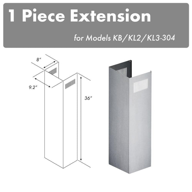 ZLINE 1-36 in. Chimney Extension for 9 ft. to 10 ft. Ceilings (1PCEXT-KB/KL2/KL3-304) Plaza Home Decor