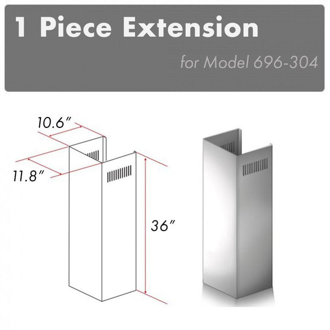 ZLINE 1-36 in. Outdoor Chimney Extension for 9 ft. to 10 ft. Ceilings (1PCEXT-696-304) Plaza Home Decor