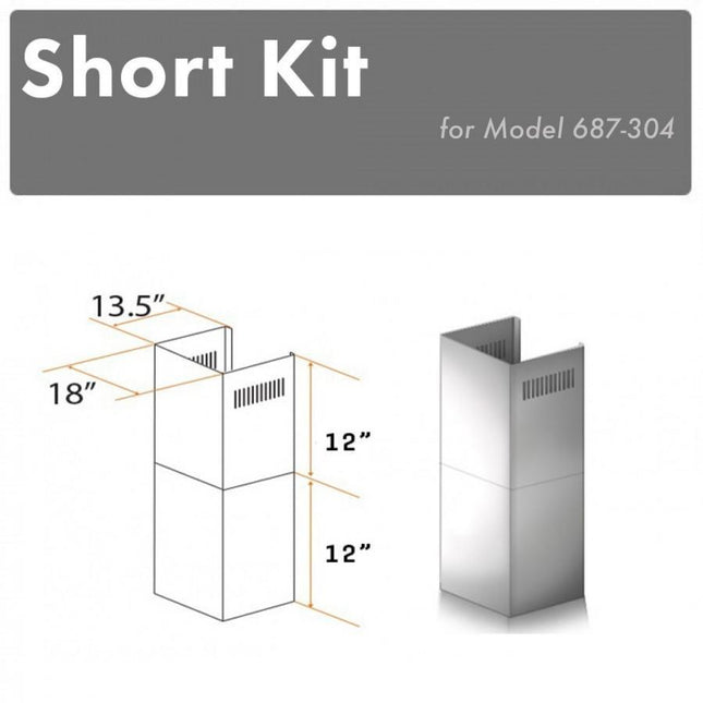 ZLINE 2-12 in. Short Chimney Pieces for 8 ft. Ceilings (SK-687-304) Plaza Home Decor