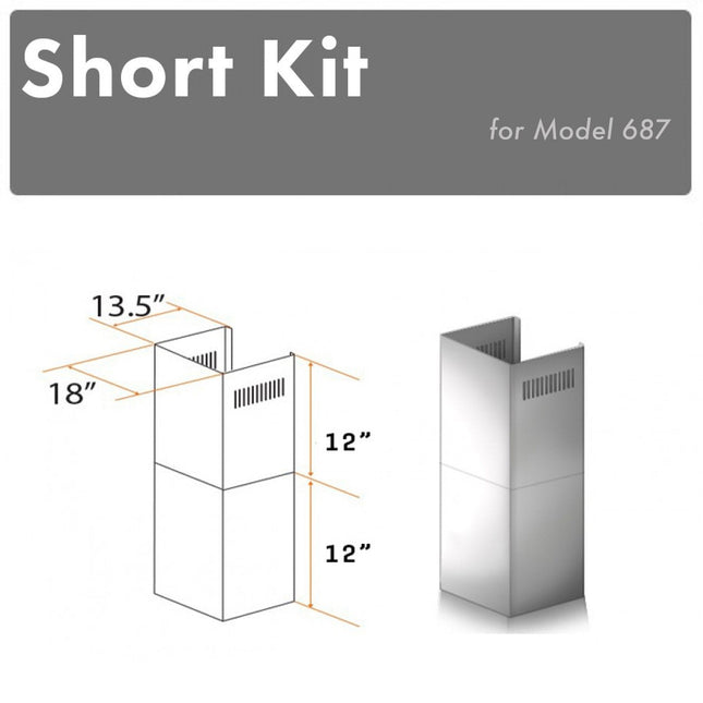 ZLINE 2-12 in. Short Chimney Pieces for 8 ft. Ceilings (SK-687) Plaza Home Decor