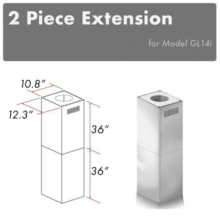 ZLINE 2-36 in. Chimney Extensions for 10 ft. to 12 ft. Ceilings (2PCEXT-GL14i)