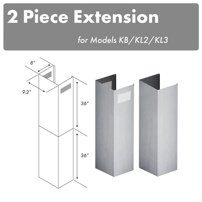 ZLINE 2-36 in. Chimney Extensions for 10 ft. to 12 ft. Ceilings (2PCEXT-KB/KL2/KL3) Plaza Home Decor