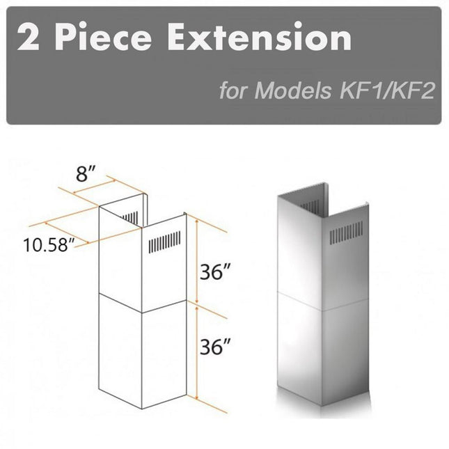 ZLINE 2-36 in. Chimney Extensions for 10 ft. to 12 ft. Ceilings (2PCEXT-KF1) Plaza Home Decor