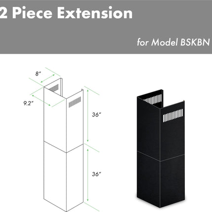 ZLINE 2-36 in. Chimney Extensions for 10 ft. to 12 ft. Ceilings in Black Stainless (2PCEXT-BSKBN)