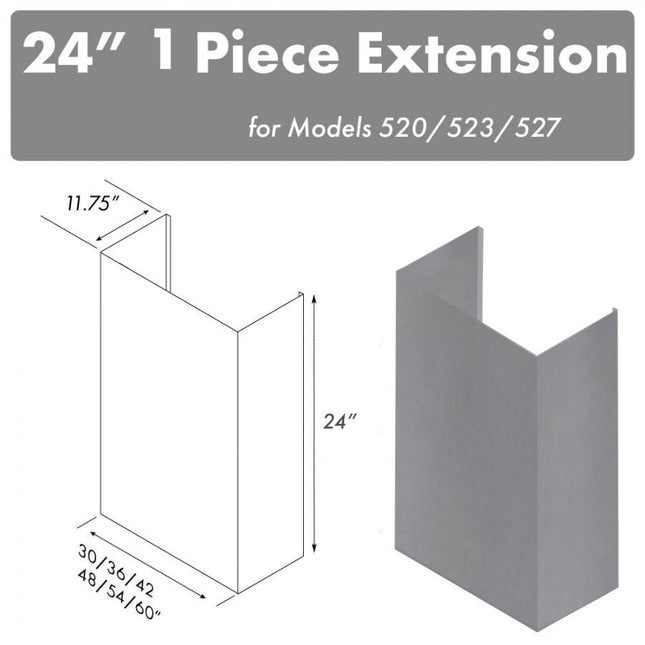 ZLINE 24" Chimney for 36 in. Under Cabinet Hoods (520/523/527-36-2FTEXT)