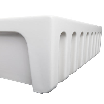 ZLINE 30 in. Venice Farmhouse Apron Front Reversible Single Bowl Fireclay Kitchen Sink with Bottom Grid in White Gloss (FRC5119-WH-30)
