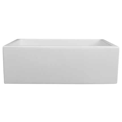 ZLINE 30 in. Venice Farmhouse Apron Front Reversible Single Bowl Fireclay Kitchen Sink with Bottom Grid in White Gloss (FRC5119-WH-30)