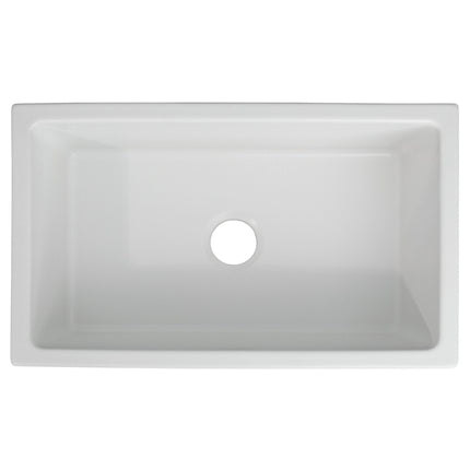 ZLINE 30 in. Venice Farmhouse Apron Front Reversible Single Bowl Fireclay Kitchen Sink with Bottom Grid in White Gloss (FRC5119-WH-30)