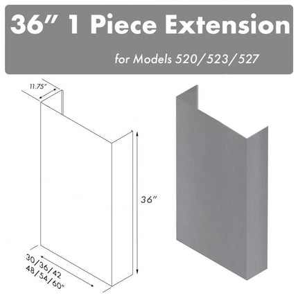 ZLINE 36 in. Chimney for 54" Under Cabinet Hoods (520/523/527-54-3FTEXT)