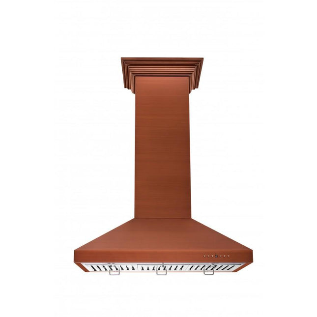 ZLINE 36 in. Designer Series Copper Island Mount Range Hood (8KL3iC-36) Plaza Home Decor