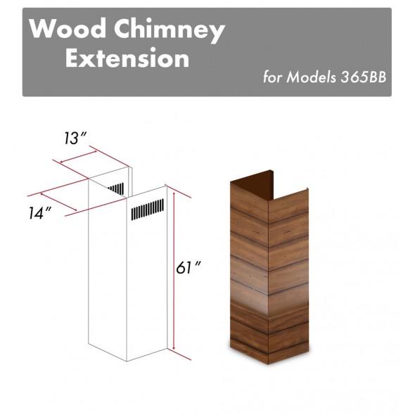 ZLINE 61 in. Wooden Chimney Extension for Ceilings up to 12.5 ft. (365BB-E) Plaza Home Decor