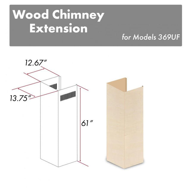 ZLINE 61 in. Wooden Chimney Extension for Ceilings up to 12.5 ft. (369UF-E) Plaza Home Decor