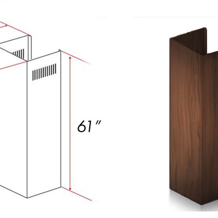 ZLINE 61" Wooden Chimney Extension for Ceilings up to 12.5 ft. (393AH-E)