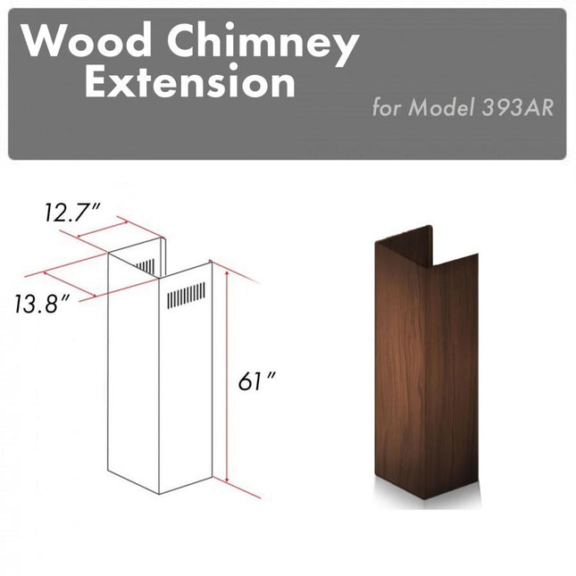 ZLINE 61 in. Wooden Chimney Extension for Ceilings up to 12.5 ft. (393AR-E) Plaza Home Decor