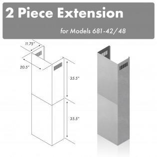 ZLINE 71 in. Extended Chimney (2PCEXT-681-42/48) Plaza Home Decor