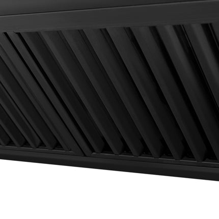 ZLINE 36" Black Stainless Steel Range Hood with Champagne Bronze Handle (BS655Z-36-CB)