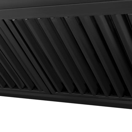 ZLINE 36" Black Stainless Steel Range Hood with Polished Gold Handle (BS655Z-36-G)