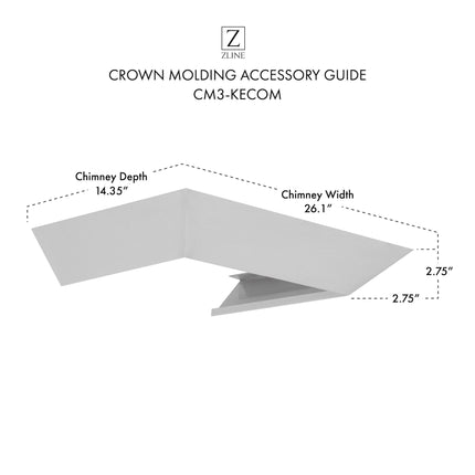 ZLINE Crown Molding Profile 3 for Wall Mount Range Hood (CM3-KECOM)
