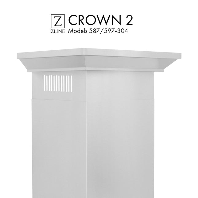 ZLINE Crown Molding Profile 2 for Wall Mount Range Hood (CM2-587/597-304) Plaza Home Decor