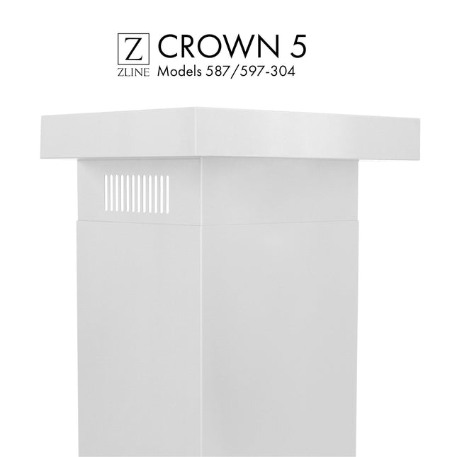 ZLINE Crown Molding Profile 5 for Wall Mount Range Hood (CM5-687-304) Plaza Home Decor